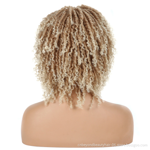 Dreadlock Twist Wig Short Curly Heat Resistant Fiber Synthetic Braids wig for Black Women